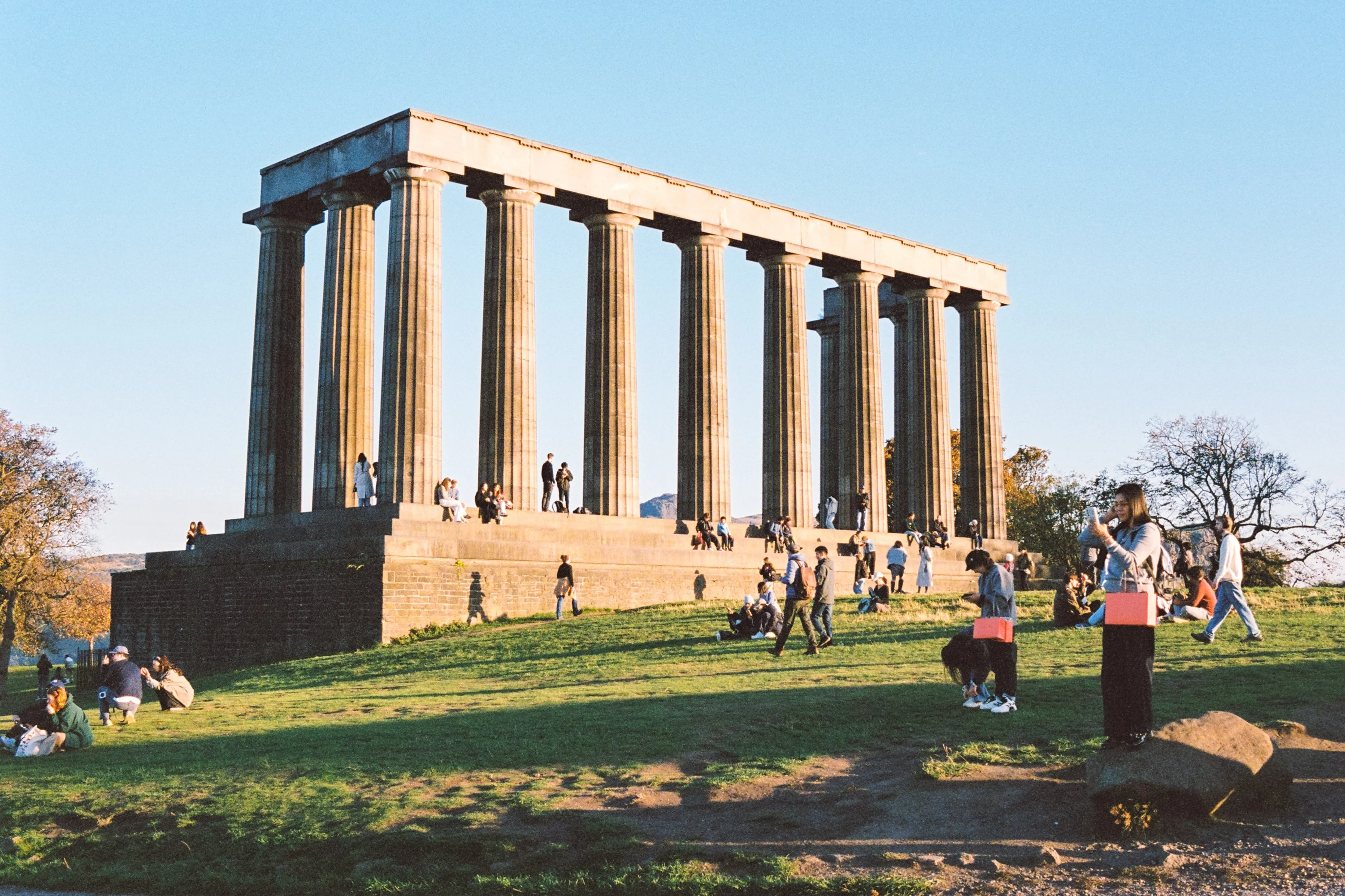 The National Monument on Calton Hill in evening light